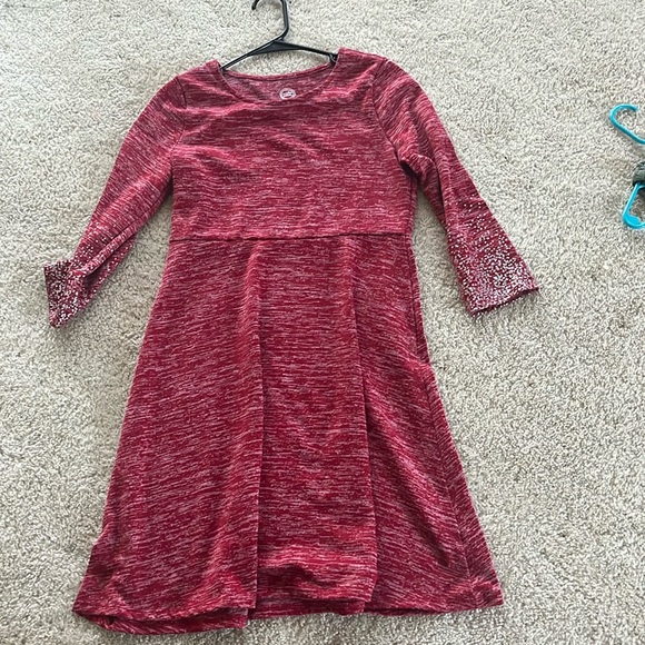 Red Medium sleeve dress. - Picture 1 of 5